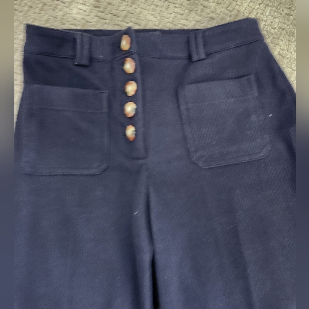 House of Harlow Blue Curduroy Button Fly Trouser - Picture 7 of 7